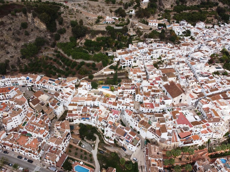 Andalusian white village streets and terraces